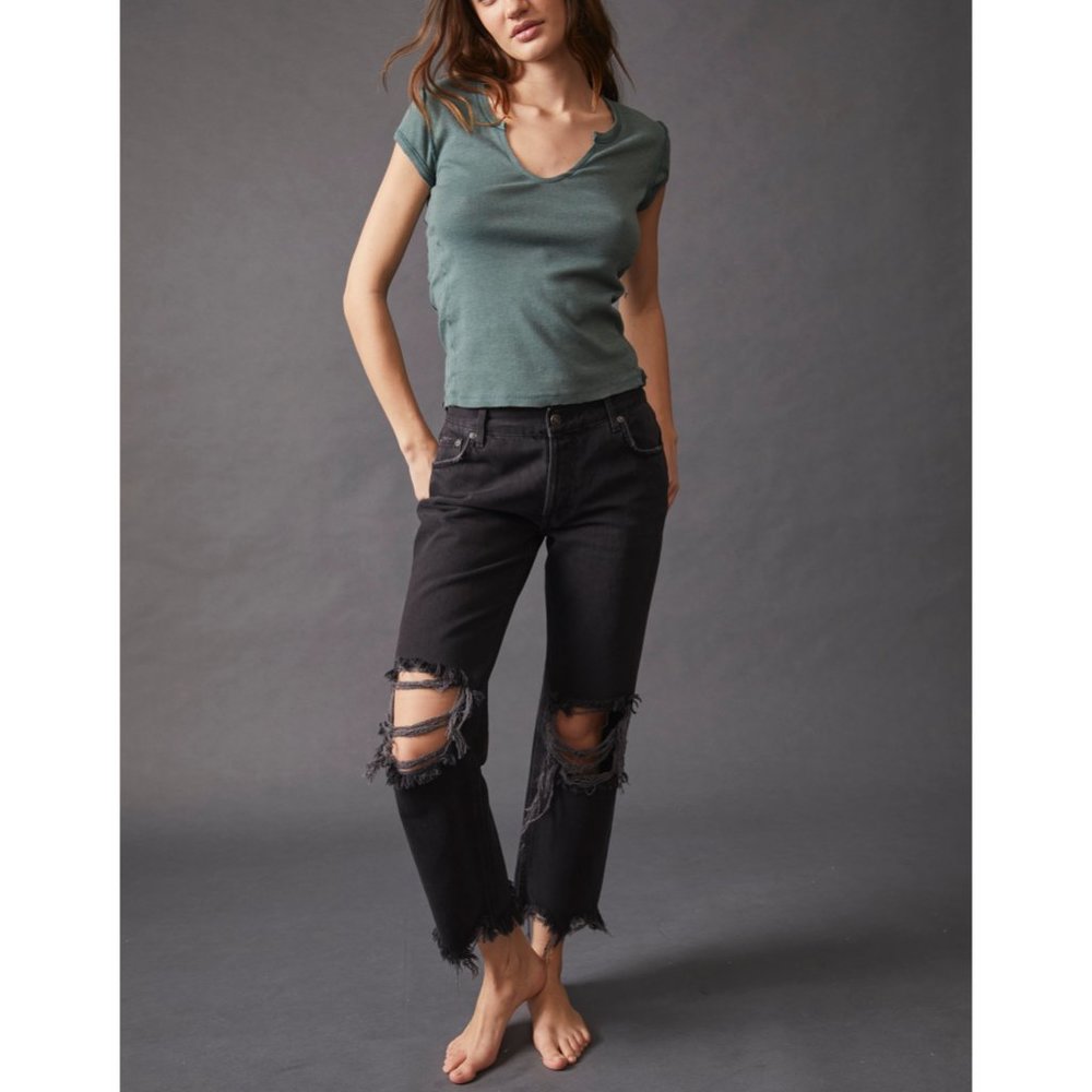 🎉LAST CHANCE🎉 NWT Free People Always Yours Tee / Dried Pine - Picture 5 of 9